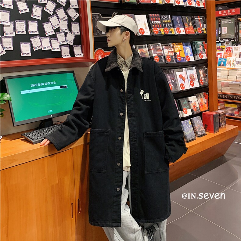 FY647J-P98-限价158羊羔绒外套长款棉服新款潮冬装流行cityboy,男装棉衣,星座116