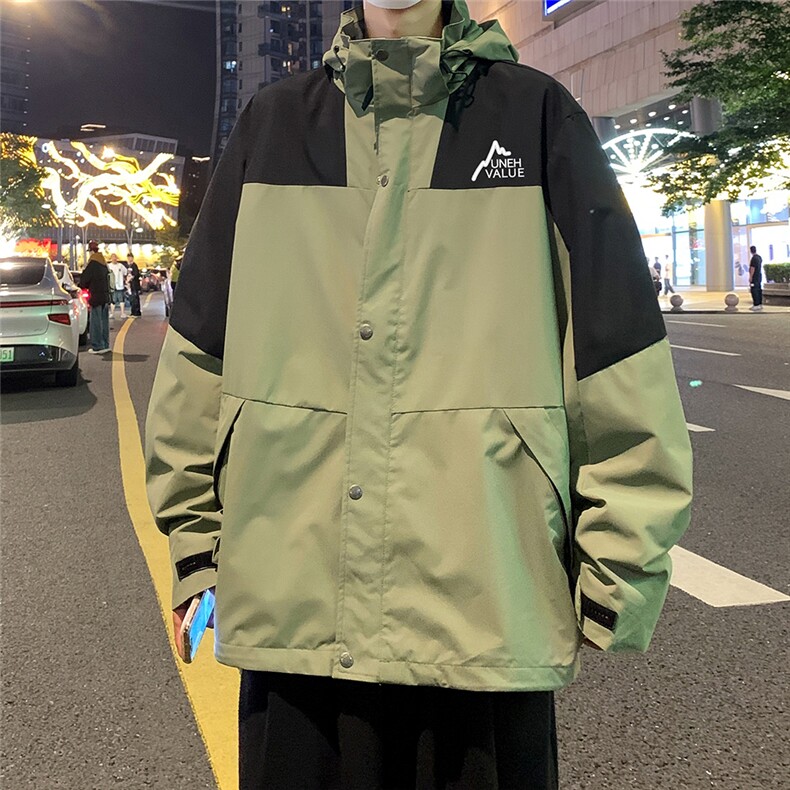 港风新款秋季时尚百搭宽松防水冲锋衣外套TPF69188特批68控108,男装夹克,电商A268A
