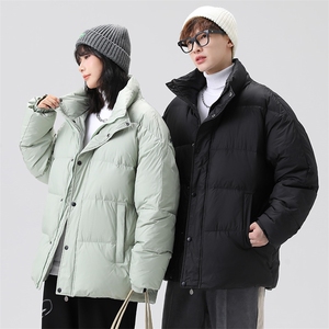 标50%白鸭绒羽绒服加厚面包服青年情侣立领印花保暖外套男P140图片