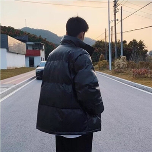 【有货】DH114-P80冬季男棉衣立领PU皮衣外套加厚面包服ins宽松图片