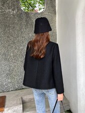 【现货】清新丽人气质黑小香风外套，其它，水锦红