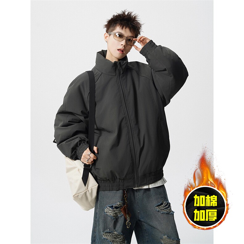 现货美式高街休闲棉衣夹克三防立领纯色户外工装加厚棉服外套，男装夹克，电商A486