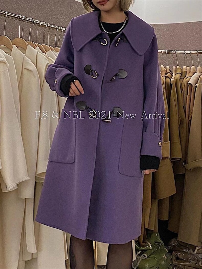 金属皮扣款羊绒大衣，其它，慕容神话