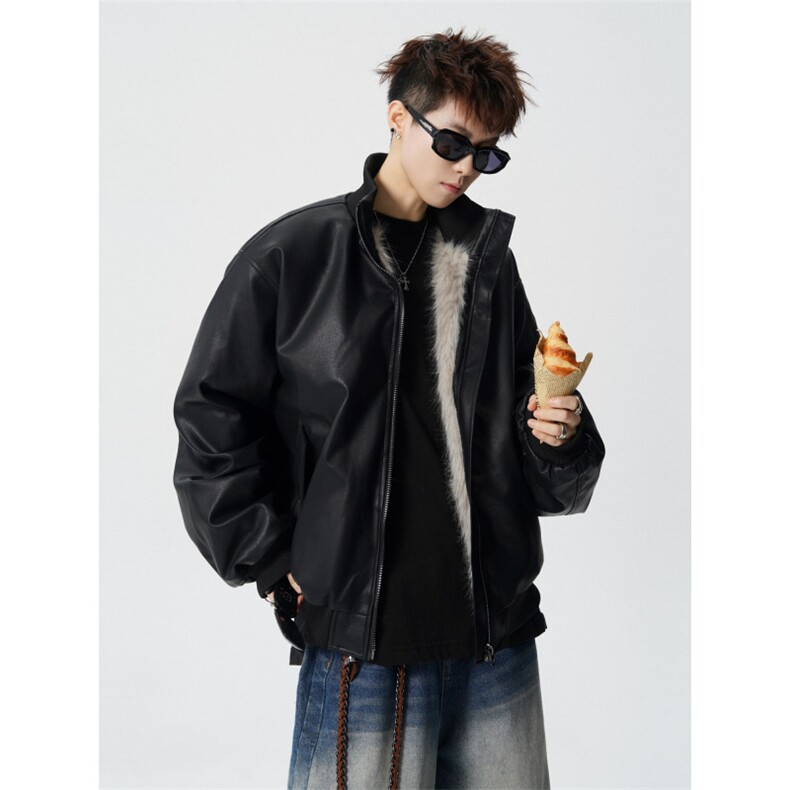 706-LK5031-P118现货冬季男士美式座山雕加厚皮毛一体棉服外套,男装棉衣,星座706