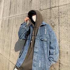 牛仔外套男春季高街潮牌休闲夹克港风休闲工装上衣服JK02093-P65，男装夹克，星座308B-1