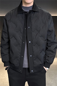 冬季新款男士翻领高工艺压皱轻薄款羽绒服【标50绒】图片