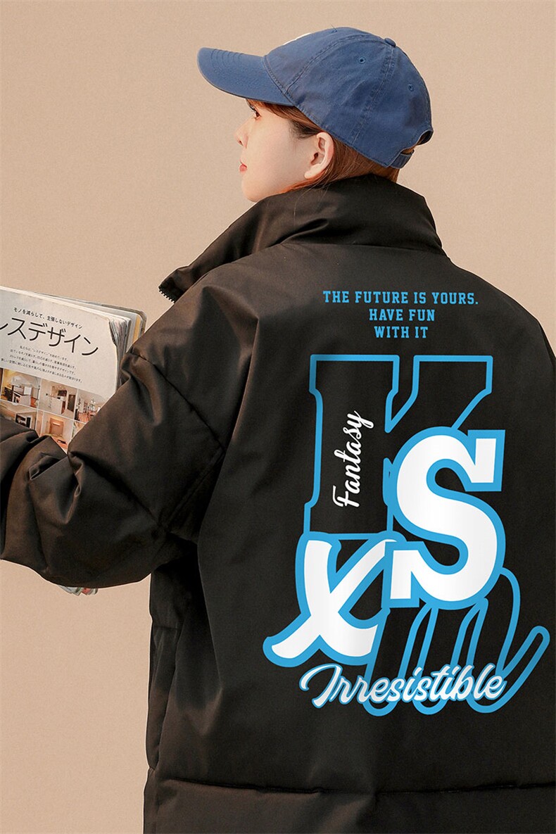中性22冬季潮流潮牌印花面包服立领棉服TPMY53P65K99特批无差价,男装棉衣,A247A
