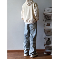B221美式ins高街暗黑重工艺宽松直筒牛仔裤LK23125-P65控88，男装牛仔裤，电商B221