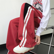 美式复古街舞运动裤男垂感休闲阔腿裤拖地裤子XZ514-2-K1558-P63，女装休闲裤，星座514-2(原B239)