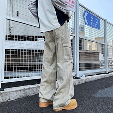 2024大理石暗纹口袋直筒阔腿工装Cargo伞兵裤休闲宽松裤G144/P58，男装工装外套，星座506