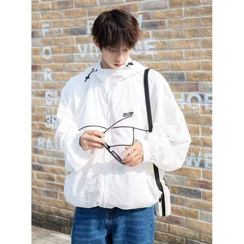 夏天户外山系运动防晒衣男女小众连帽冲锋衣宽松薄款外套FH179，男装防晒衣，星座1116A（原606A-3）