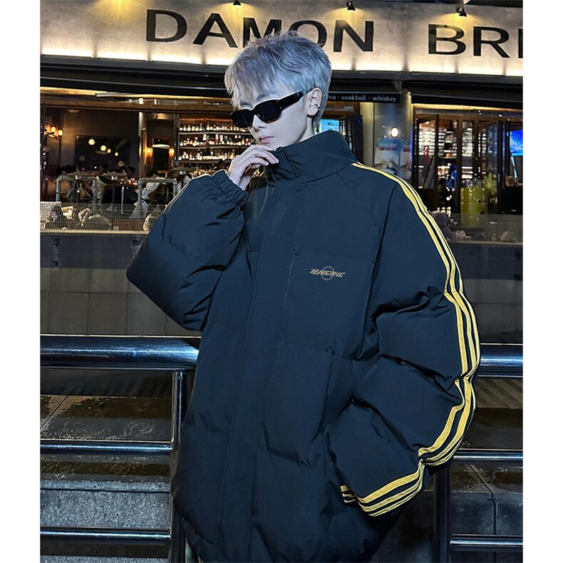 现货假两件格子羽绒棉衣抖音得物二开冬季棉服加厚外套BMY203,男装棉衣,电商A486