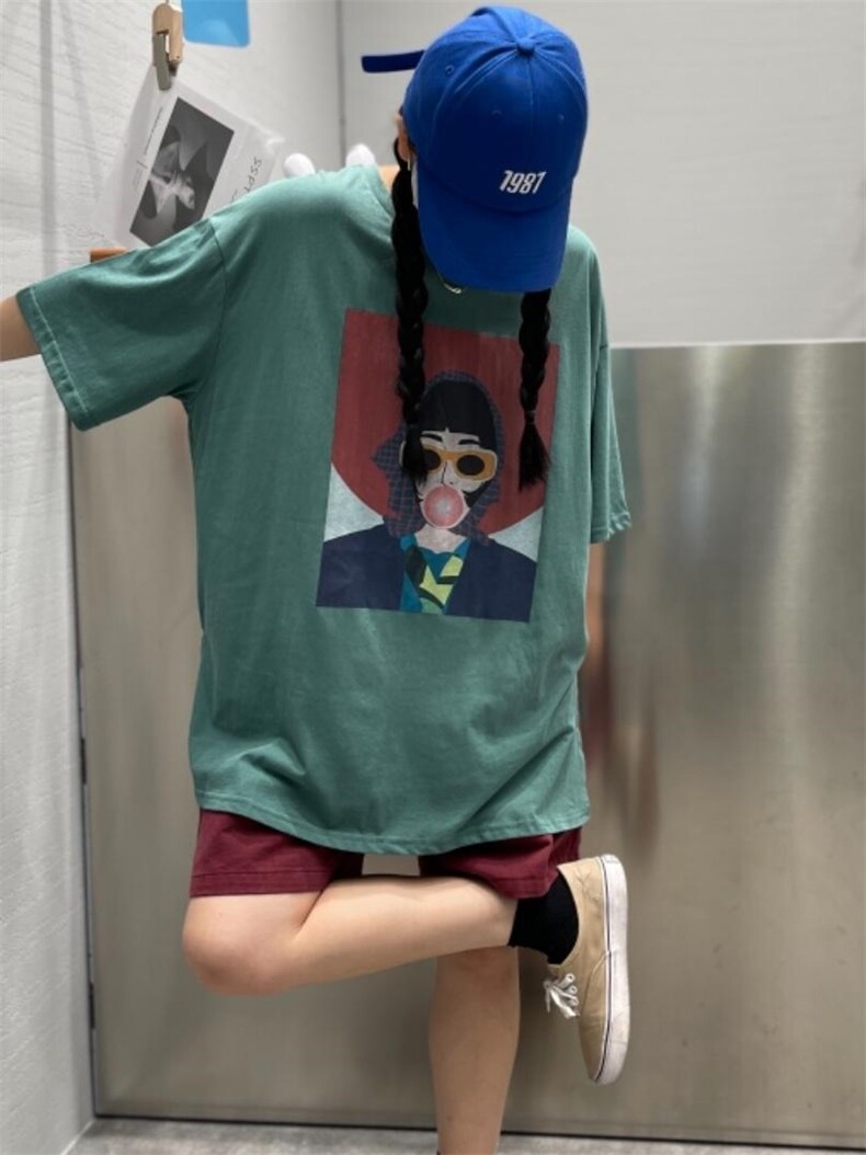 夏季新款大版图案T恤，女装T恤，JIAN.Z 简.站