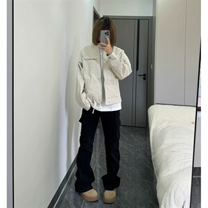 26春装高品质老钱风立领夹克外套男女美式潮牌拉链工装风宽松上衣图片