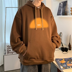 抖音品质秋季320G华棉男士连帽大码印花卫衣WYH2474-P45控68，男装卫衣，电商B370
