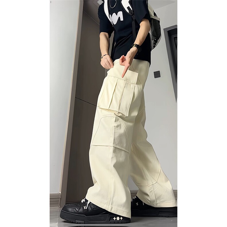 全棉加厚水洗工装多口袋休闲裤男潮流大码直筒K8576-P47【特价】,男装休闲裤,电商A007