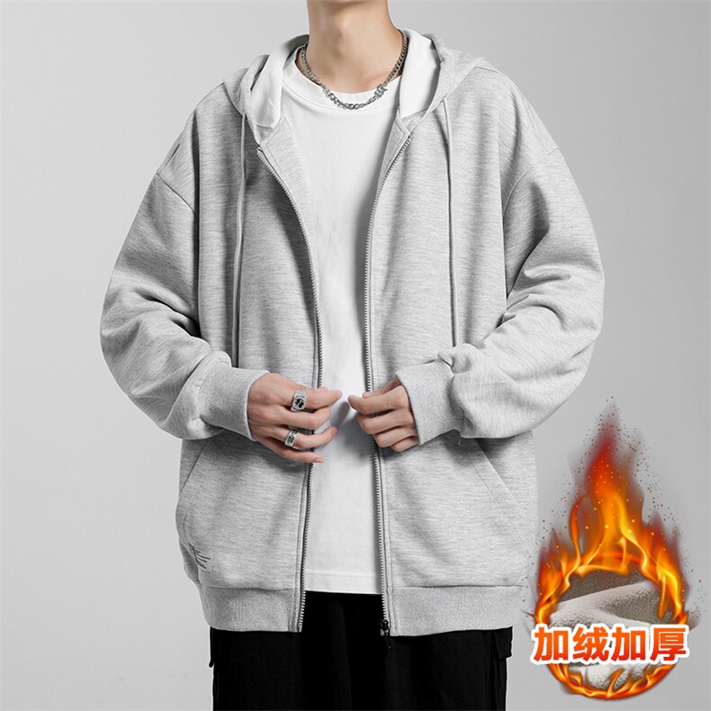 无影墙新款加绒加厚针织卫衣开衫外套百搭WT3412加绒-P50,女装短外套,星座717