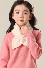 秋冬季35%保暖轻盈无压感厚蝴蝶结围巾，童装儿童配饰，群鹿羊绒