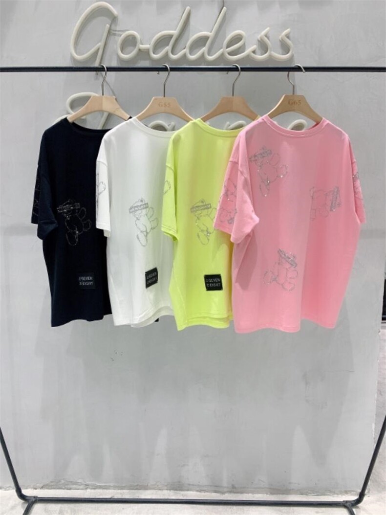 现货春夏新品满身烫钻工艺款短T，女装，G55