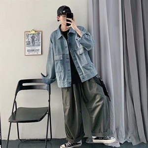 秋季外套男港风潮流韩版痞帅潮牌宽松ins牛仔夹克褂子女jk523-p55，男装夹克，星座1008-2