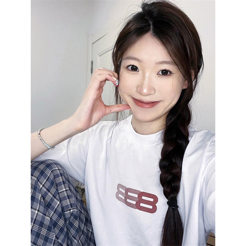 T0690-P25美式情侣夏季宽松圆领短袖渐变色彩潮纯棉T恤,女装T恤,星座617A-2