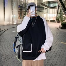 2021秋冬季情侣港风加绒卫衣男宽松圆领休闲大码潮牌长袖P50，男装卫衣，星座410-6（原星座1304-1）