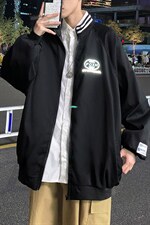 反光外套秋季港风宽松夹克潮牌ins百搭印花运动棒球服W1796-P40，男装夹克，星座512-4