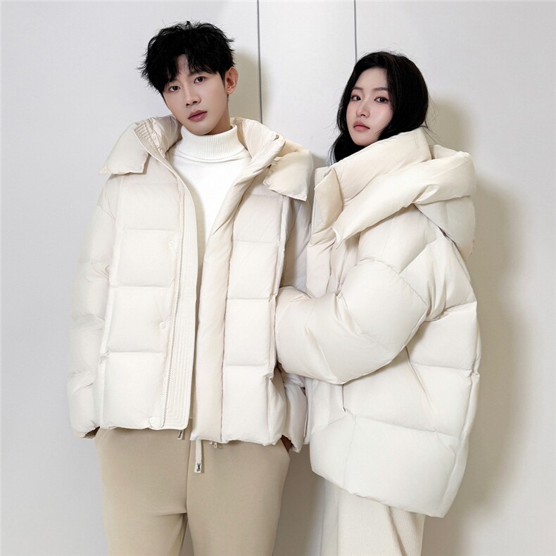 深度备货韩版面包服情侣装羽绒服男女青年225克90绒羽绒外套,男装羽绒服,钱塘723