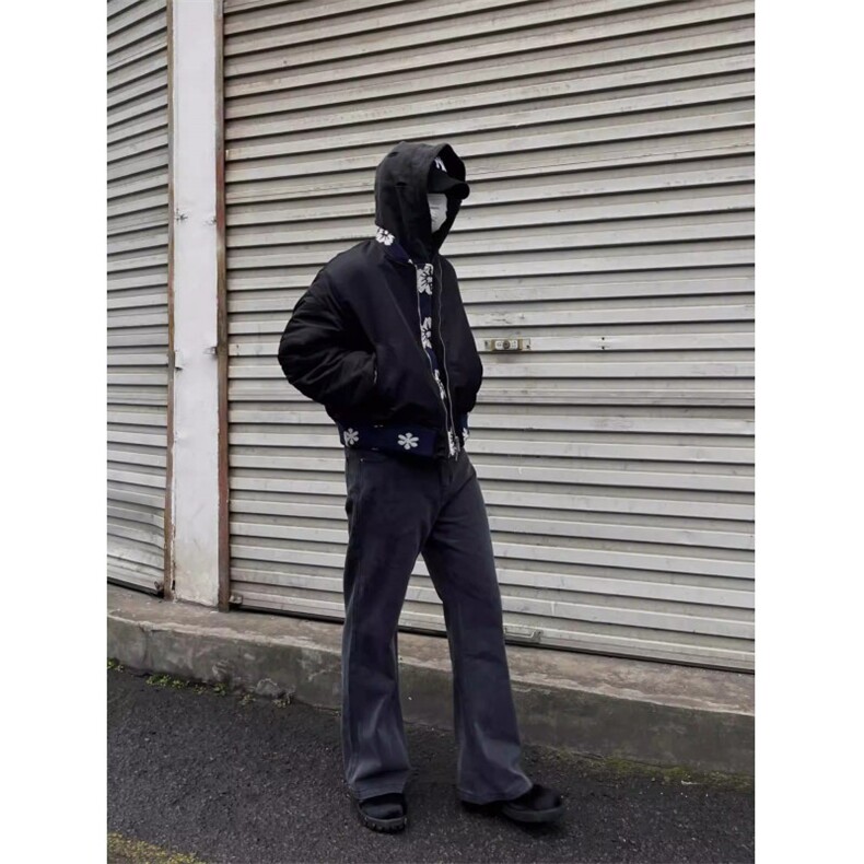 美式高街提花飞行员夹克外套男款春秋季潮牌高级感棒球服,男装夹克,四季星座505