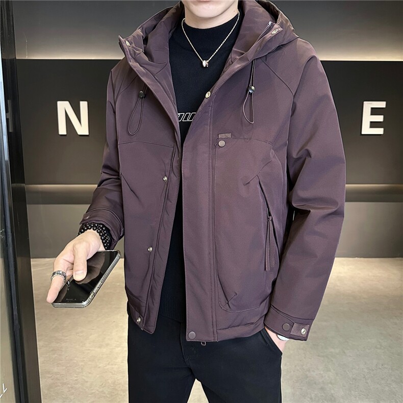 M21P1202025秋冬新款二棉加棉夹克连帽冲风衣男士外套棉服,男装风衣,星座414（原B263）