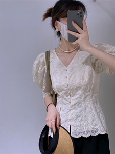 韩系单排扣小衫图片