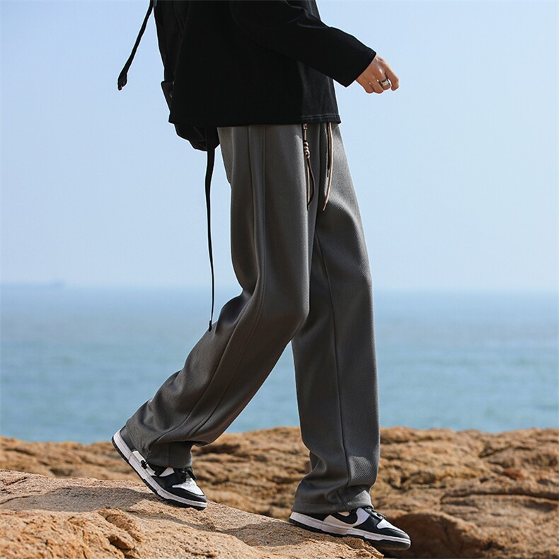 B225-海边-K2178-P63-X79--日系垂感宽松直筒裤--聚酯纤维,男装休闲裤,电商B225