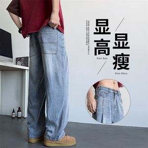 2025新款夏季牛仔裤男潮流时尚百搭休闲帅气宽松直筒裤BY106-P48
