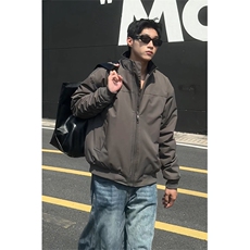 美式加棉加厚立领飞行夹克男秋冬季潮牌cleanfit宽松廓形棉服外套，男装夹克，电商B295