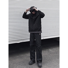 B221美式ins街头hiphop刺绣宽松褶皱休闲裤子LK23123-P60控78，男装休闲裤，电商B221