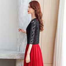 2023年蕾丝衫/雪纺衫开衫百搭性感气质年轻减龄，女装蕾丝衫/雪纺衫，婵米儿