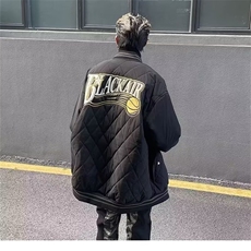 网络图现货美式复古潮牌男新款菱形格棒球服棉衣JM8050-P75，男装棉衣，星座715-7