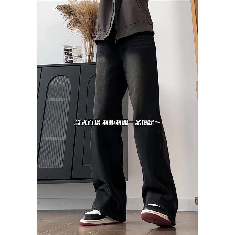 xz905-Z090#特P38美式高街宽松阔腿牛仔裤,男装牛仔裤,星座905