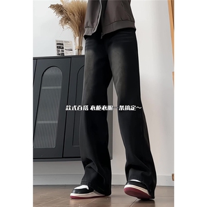 xz905-Z090# 特P38 美式高街宽松阔腿牛仔裤图片