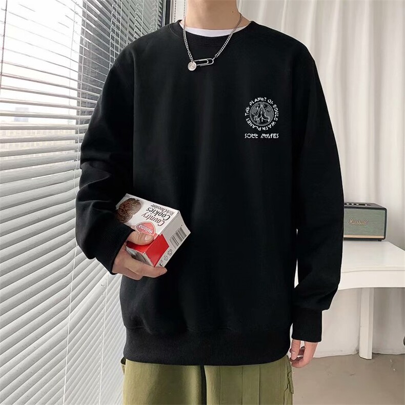 秋季卫衣男潮流ins港风潮印花百搭学生宽松上衣服W1263-P28,男装卫衣,星座512-4