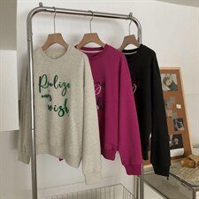 款号：BD230040 名称：牙刷绣卫衣，女装卫衣/绒衫，BD