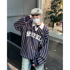B379P57秋冬毛衣打底衫线衣翻领男装上衣宽松日系港风，男装T恤，星座512-6