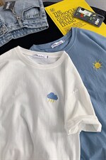 高转化夏季宽松中性刺绣短袖T恤女416B-1-DT86-P25限39，女装T恤，星座416B-1