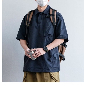 港风男士短袖T恤翻领夏季双口袋男潮短袖POLO衫CS0351-P40图片
