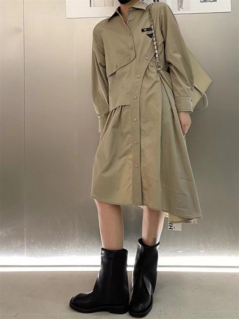 JY设计师款风衣式连衣裙，女装风衣，JY.OUBEN