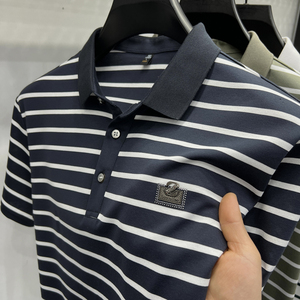 夏季新款男士短袖POLO杉高档轻商务翻领百搭中年爸爸装图片