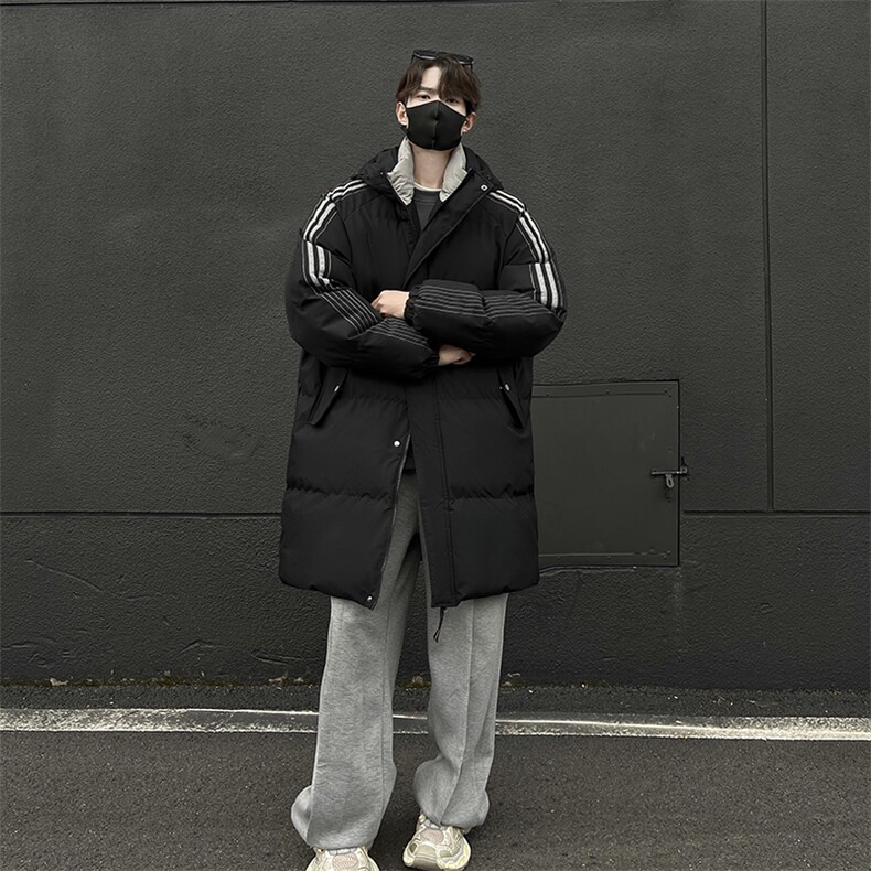 CC883-P118秋冬条纹复古中长款棉衣防风防水宽松立领连帽棉服,男装棉衣,星座405-3