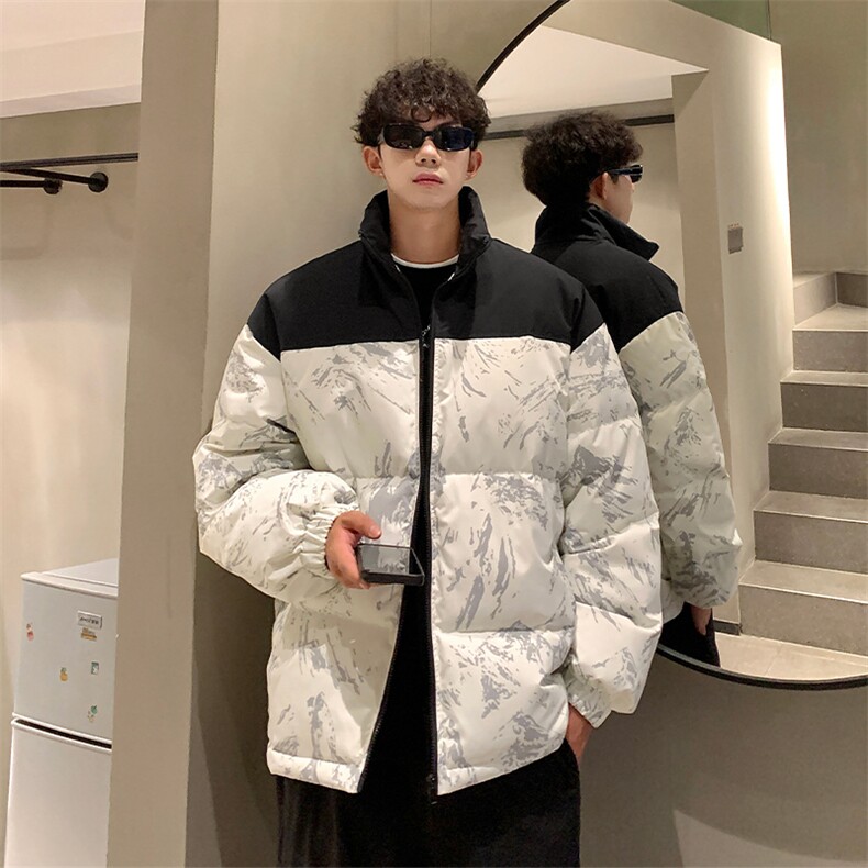 冬季新款羽绒服D5564-TP165248撞色扎染高领轻盈保暖外套男,男装羽绒服,电商A102
