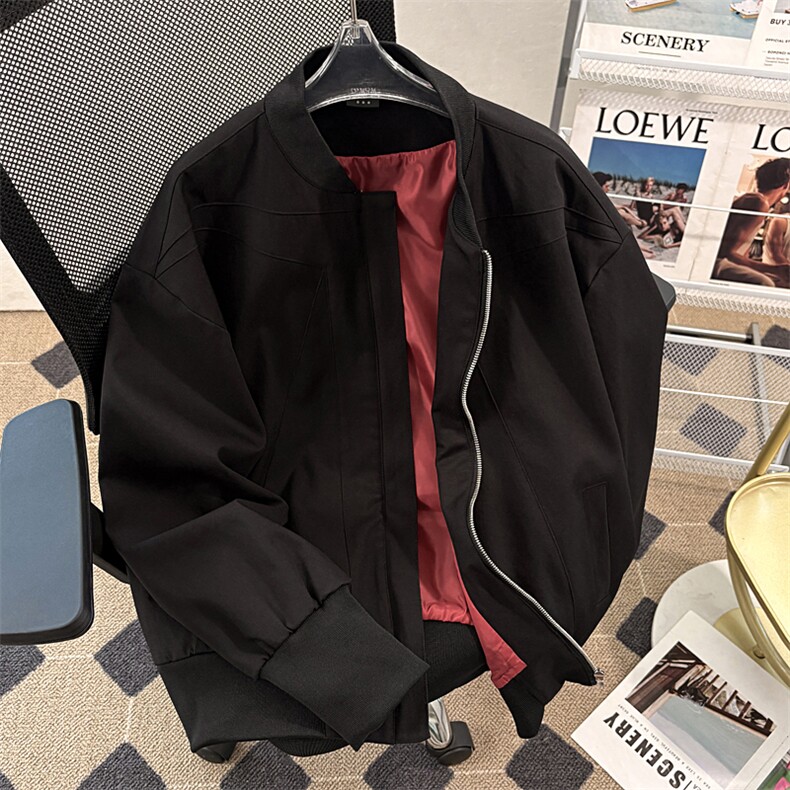 得物品质秋款男立领夹克衫拼接宽松休闲外套JC011P75,男装夹克,星座1013-1