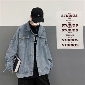 新款外套男韩版潮流痞帅上衣潮牌百搭春秋牛仔夹克ins港风522-p55，男装夹克，星座1008-1